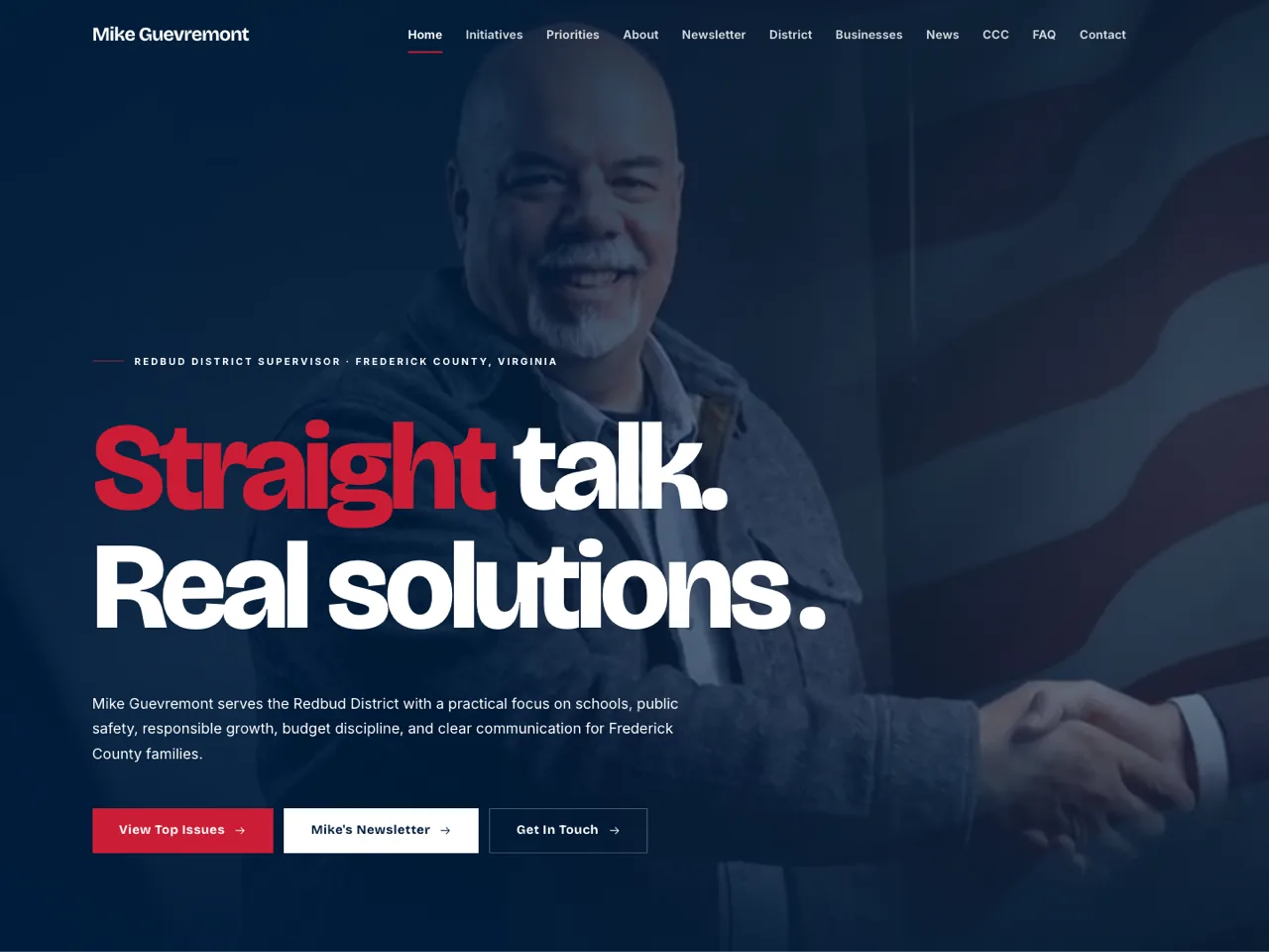Mike Guevremont supervisor campaign website built by Umbra Visuals